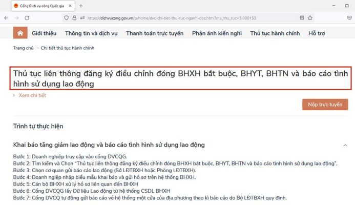 Thủ tục báo cáo tình hình sử dụng lao động