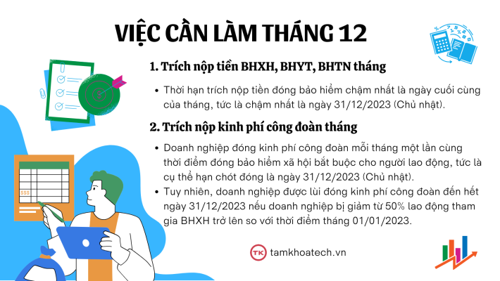 Những công việc kế toán cần làm trong tháng 12