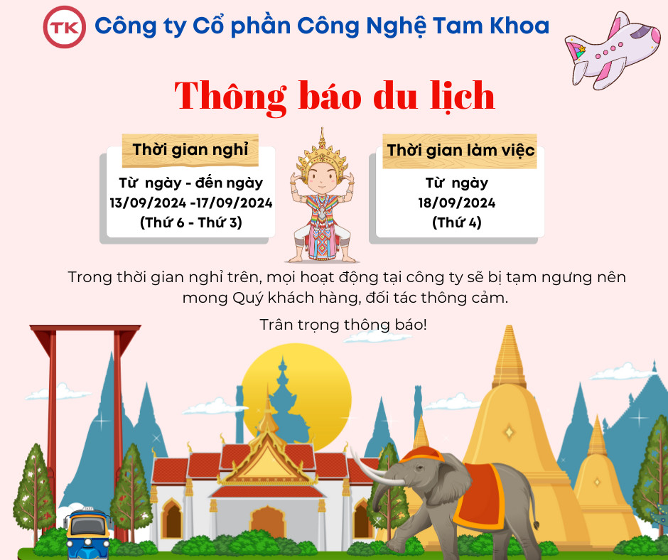 Công ty CP Công Nghệ Tam Khoa - Thông báo du lịch