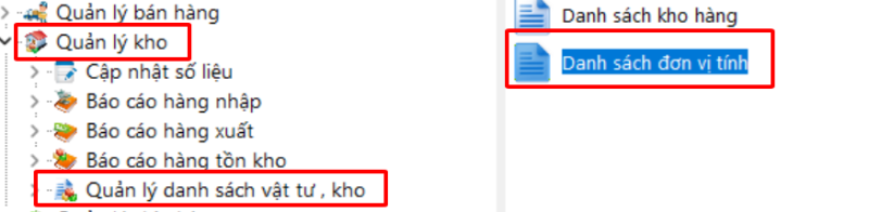 QUẢN LÝ ĐƠN VỊ TÍNH QUY ĐỔI