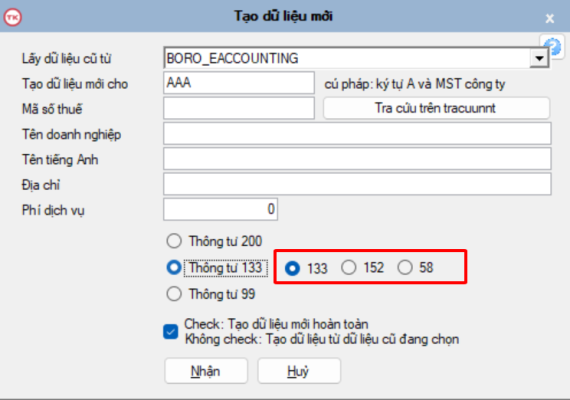 phần mềm kế toán Boro eAccounting phiên bản v2026.2.1.1