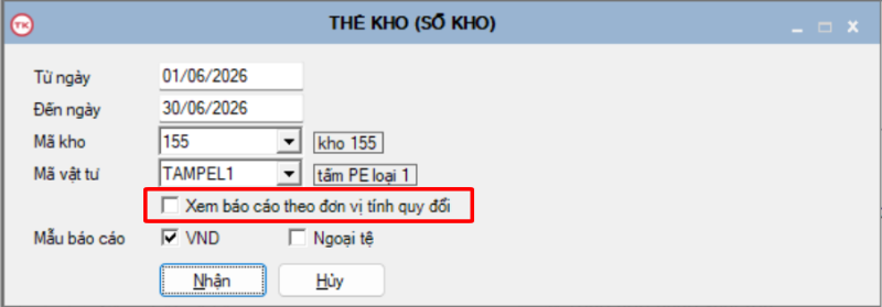 quản lý đơn vị tính quy đổi